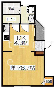 セゾン藤森(1DK/3階)の間取り写真