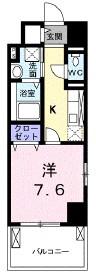 ケイマイティ II(1K/2階)の間取り写真