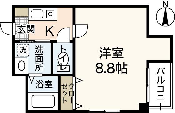 キャッスル大手町(1K/3階)の間取り写真