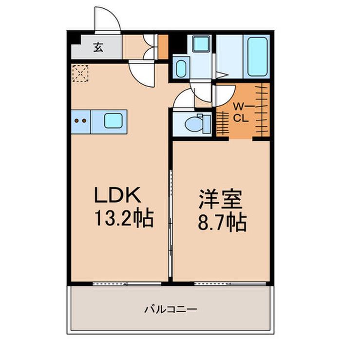 CACHETTE(1LDK/3階)の間取り写真