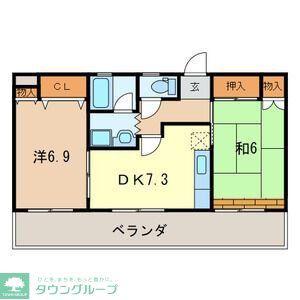 オーエスアベニュー(2DK/4階)の間取り写真