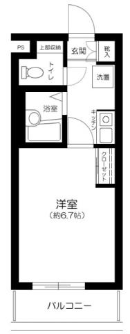 ザ・ハウス中野坂上(1K/3階)の間取り写真