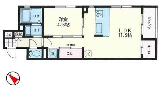 PREMIER SHIRAKAZUMA(1LDK/1階)の間取り写真