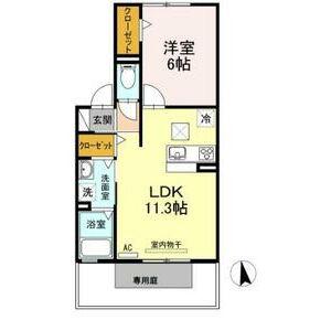 ミラコスタ(1LDK/1階)の間取り写真