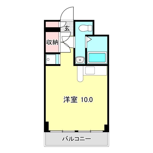 アクティN(ワンルーム/2階)の間取り写真