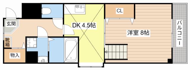 ロイヤルガーデン弐番館(1DK/6階)の間取り写真