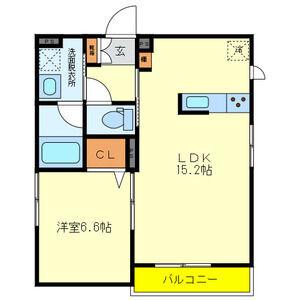 メゾン帝塚山(1LDK/2階)の間取り写真