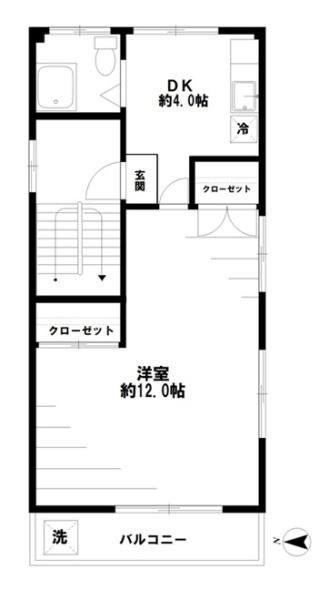 米澤ビル(1DK/3階)の間取り写真