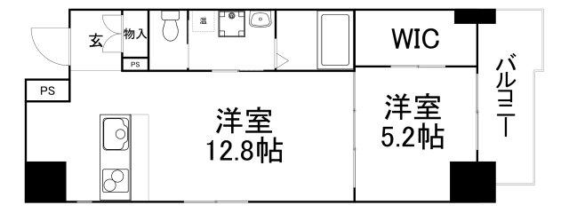 サニーハウス天満橋(1LDK/4階)の間取り写真