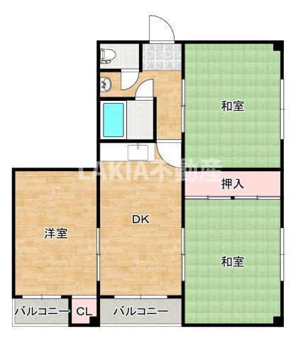 プレジール中野(3DK/5階)の間取り写真