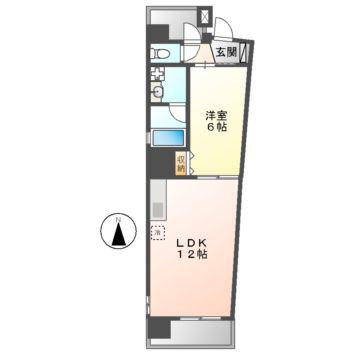 スラントウォールズ(1LDK/3階)の間取り写真