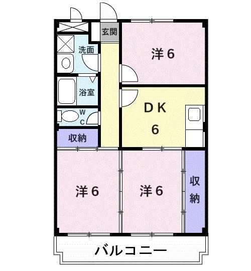 マリッチ小谷(3DK/2階)の間取り写真