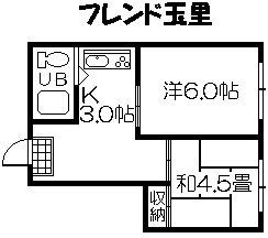 フレンド玉里(2K/1階)の間取り写真