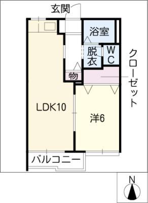 サンモールPARTI(1LDK/2階)の間取り写真