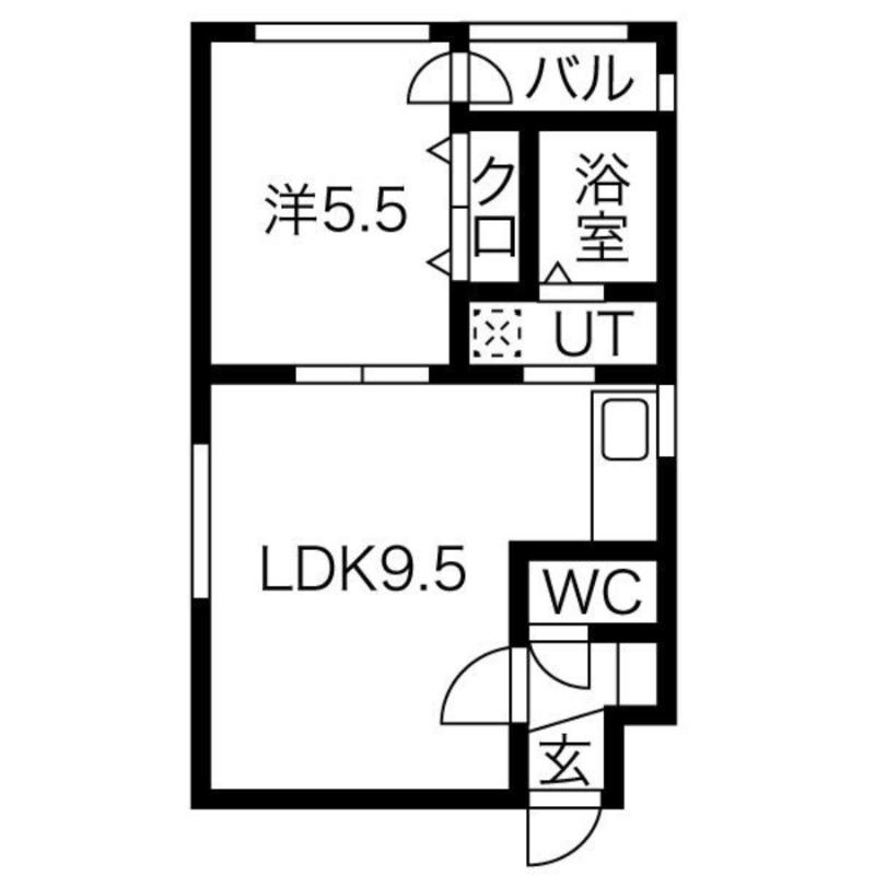 フォンテーヌ東札幌(1LDK/3階)の間取り写真