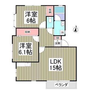 井草ハイツC(2LDK/2階)の間取り写真