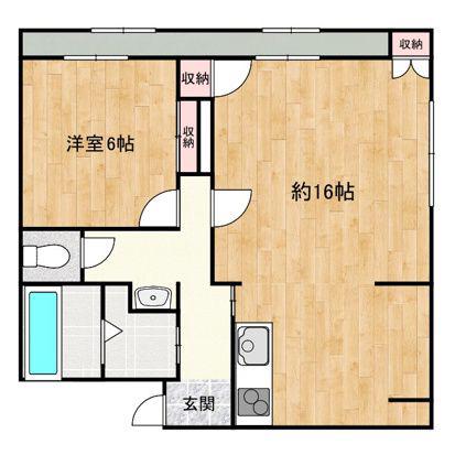 明和マンション(1LDK/2階)の間取り写真
