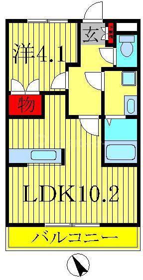 ムーンガーデン弐番館(1LDK/1階)の間取り写真