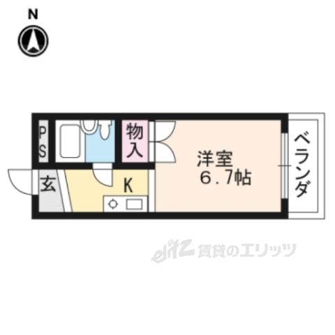 コーポ墨染(1K/1階)の間取り写真