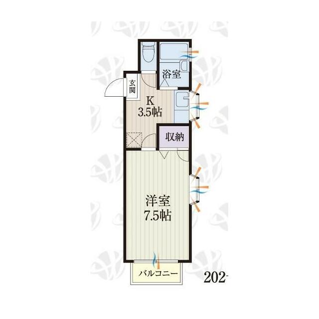 秦野市尾尻アパート(1K/1階)の間取り写真