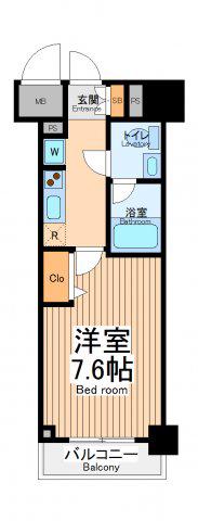 プラウドフラット鶴見Ⅰ(1K/2階)の間取り写真