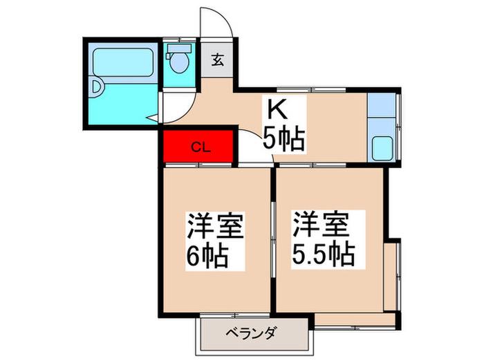 コンフォルトヒロ(2K/2階)の間取り写真