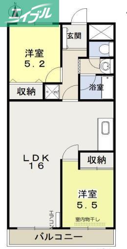 ソーシャルOMORI(2LDK/2階)の間取り写真