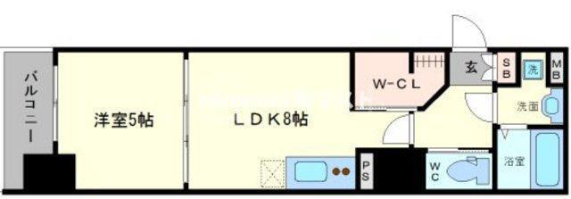 サムティ江戸堀アサント(1LDK/4階)の間取り写真