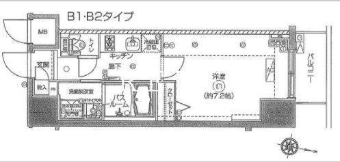 ZOOM九段下(1K/2階)の間取り写真