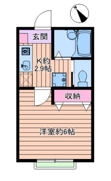 フローラネクスト(1K/1階)の間取り写真