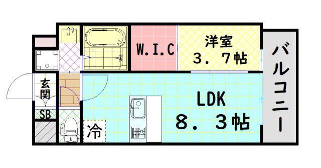 エスリード大阪リブレ(1LDK/8階)の間取り写真
