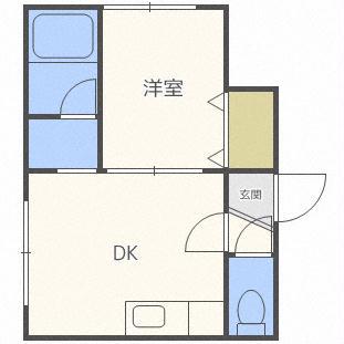 PRECIOUS菊水II(1DK/2階)の間取り写真