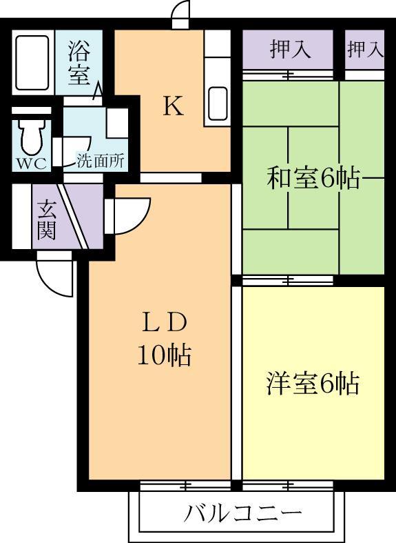 ブレッザつくば(2LDK/1階)の間取り写真