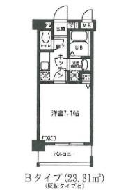 エスパーム(1K/3階)の間取り写真