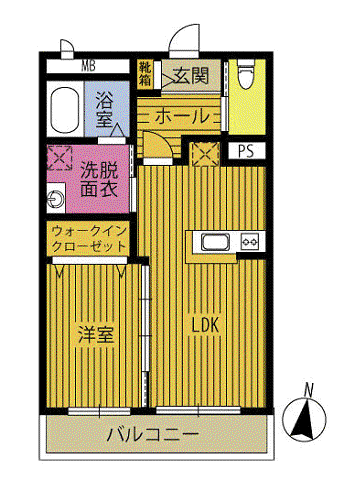 MARIA金池南(1LDK/1階)の間取り写真