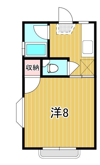 たなべハイツ C棟(1K/1階)の間取り写真