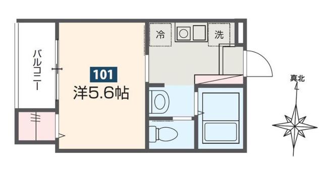 MELDIA清澄白河(1K/1階)の間取り写真