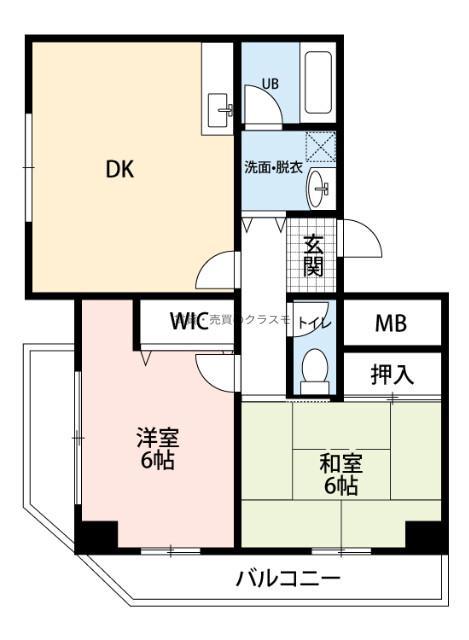 三強マンション(2LDK/7階)の間取り写真