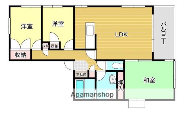 オークス西新(3LDK/2階)の間取り写真