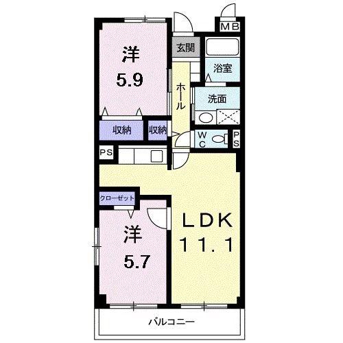 ANNEX-II(2LDK/1階)の間取り写真