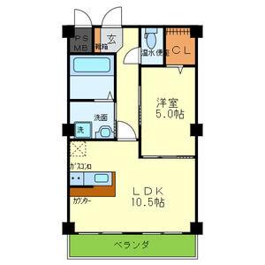 ラフィーネ久宝寺(1LDK/3階)の間取り写真
