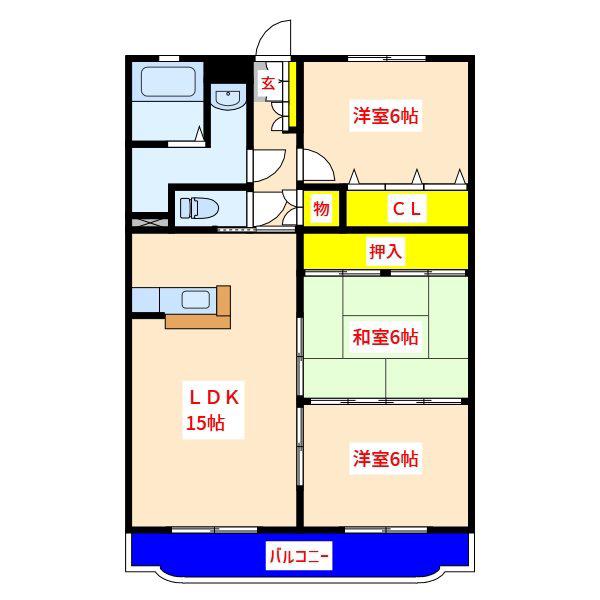 プラニットヒルズ(3LDK/3階)の間取り写真