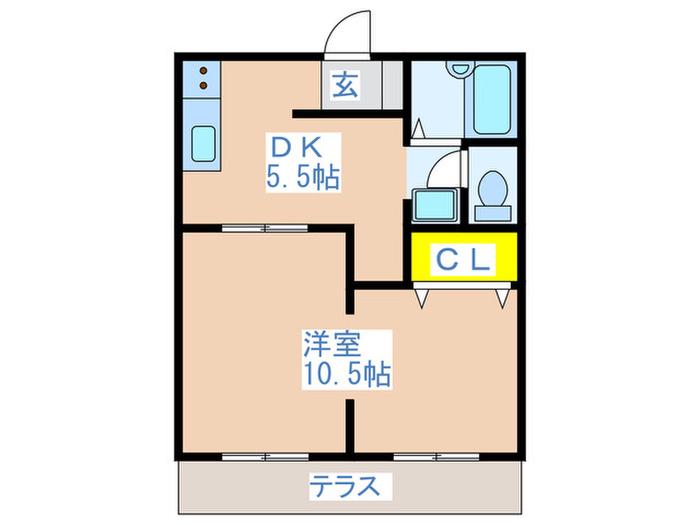 カーサ・N(1DK/1階)の間取り写真