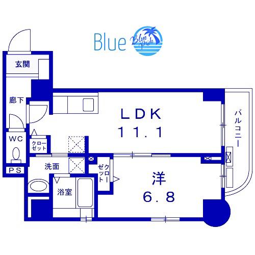 菊水レジデンス綱島II(1LDK/4階)の間取り写真