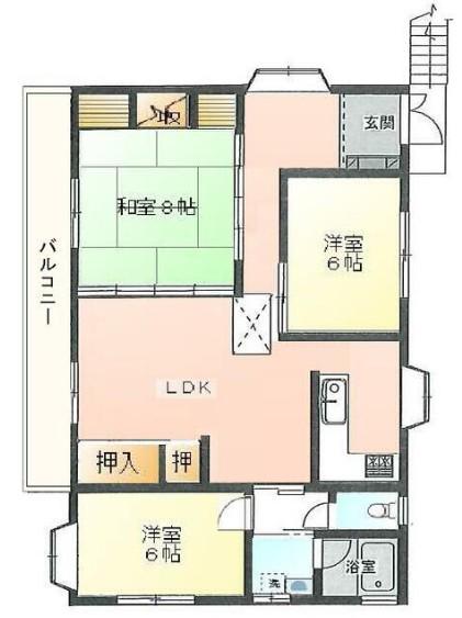 松井住居(3LDK/2階)の間取り写真