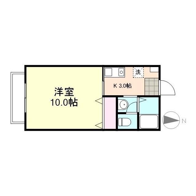 エタニティー安江B棟(1K/1階)の間取り写真