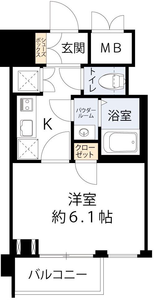 レジュールアッシュ梅田AXIA(1K/10階)の間取り写真