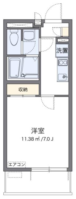 クレイノアクアラグーン(1K/1階)の間取り写真