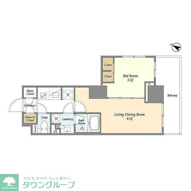 ドゥーエ横濱鶴見(1LDK/7階)の間取り写真