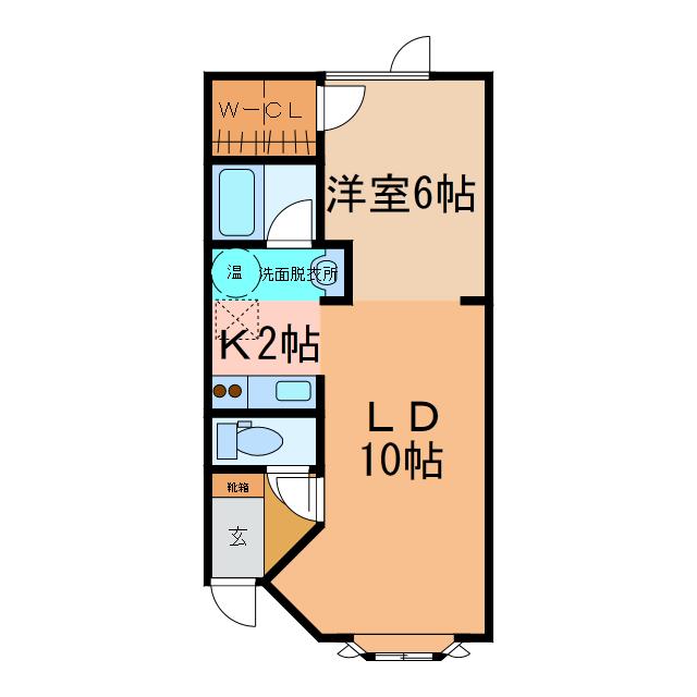 ベネッセI(1LDK/1階)の間取り写真